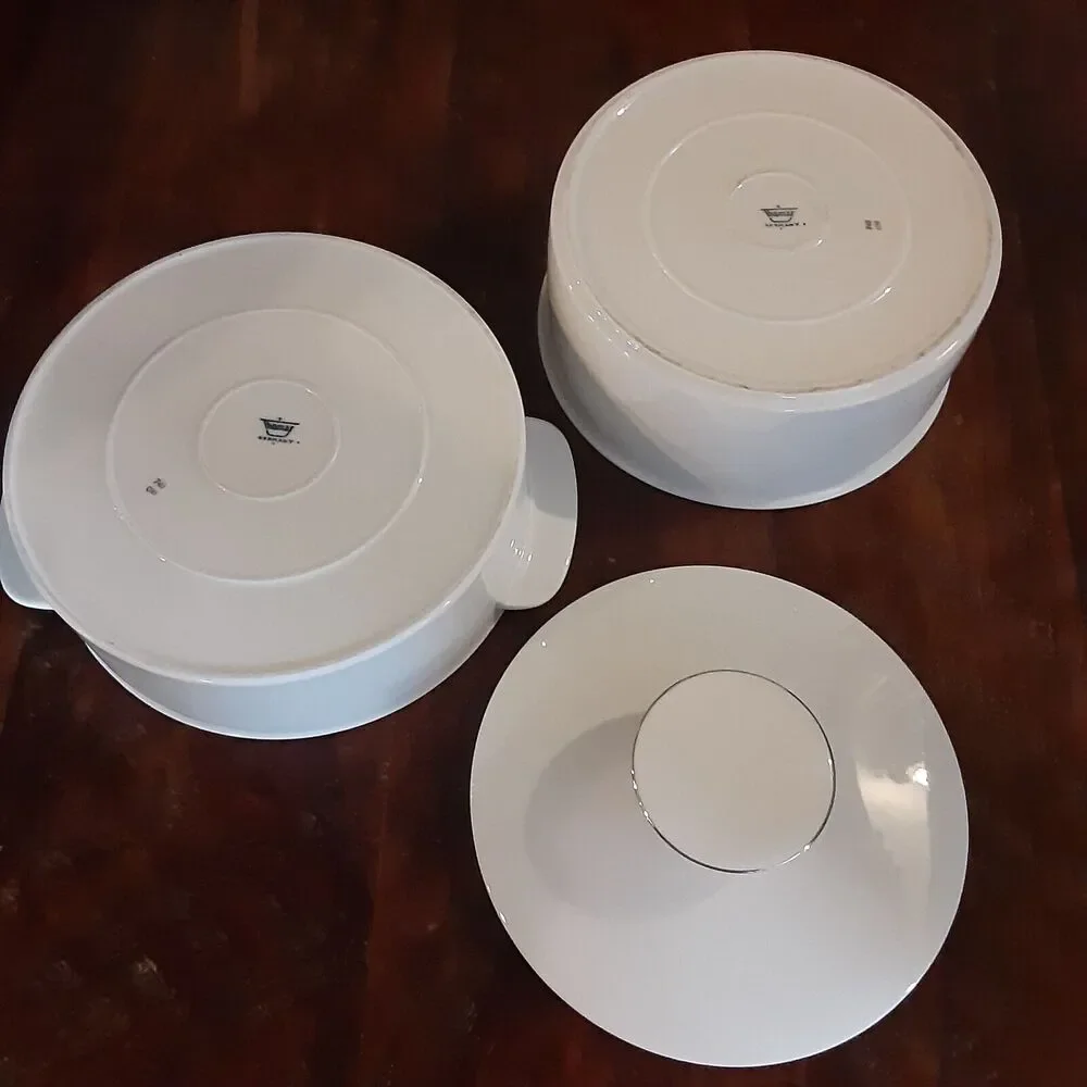 Thomas Germany Casserole /Server Set 3pc Porcelain Platinum